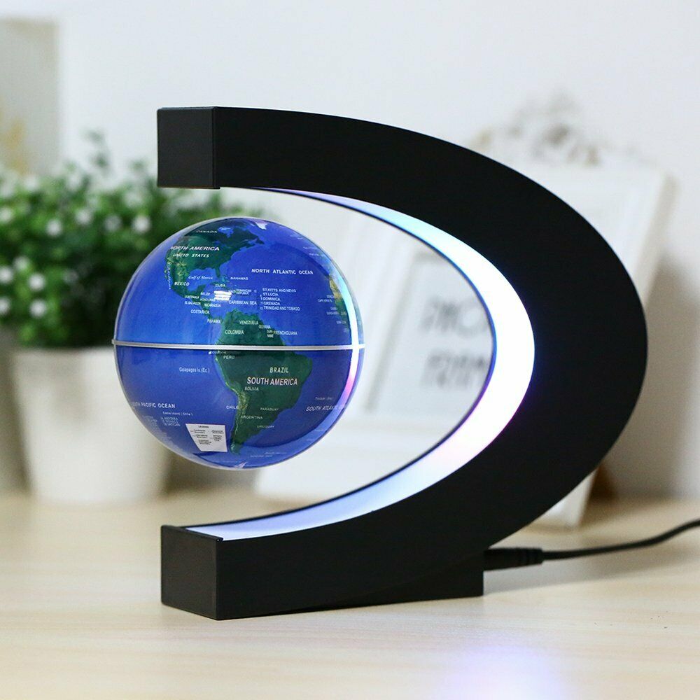 LED Night Magnetic Levitating Earth Globe With C Shape Base